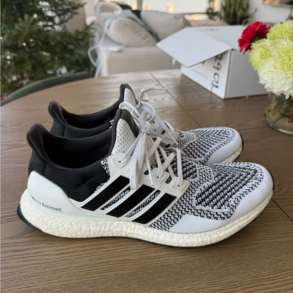 Adidas Knit Black and White Running Shoes